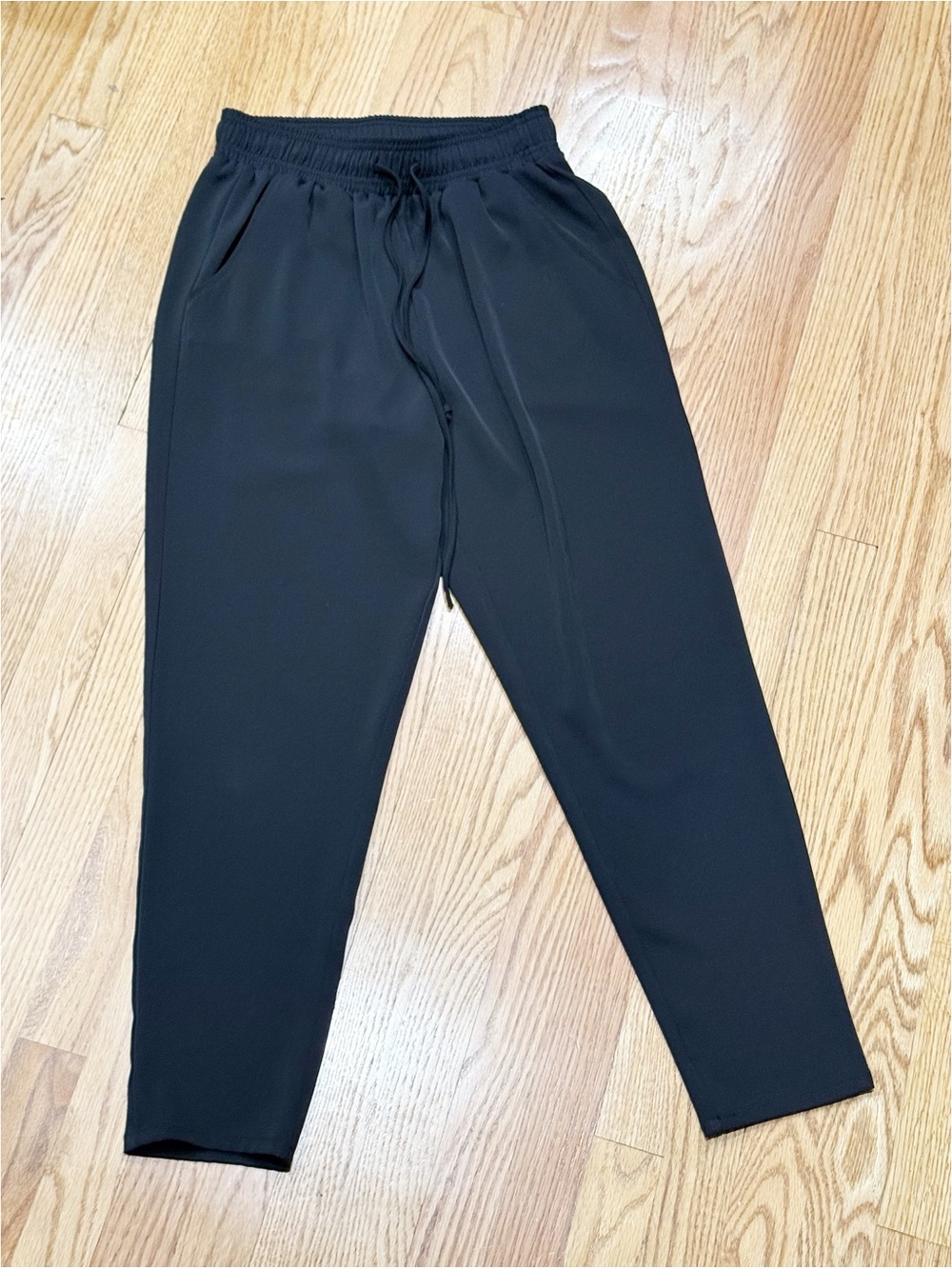 Melloday Black Tapered Drawstring Trousers | Size S